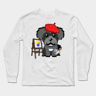 Funny schnauzer is a painter Long Sleeve T-Shirt